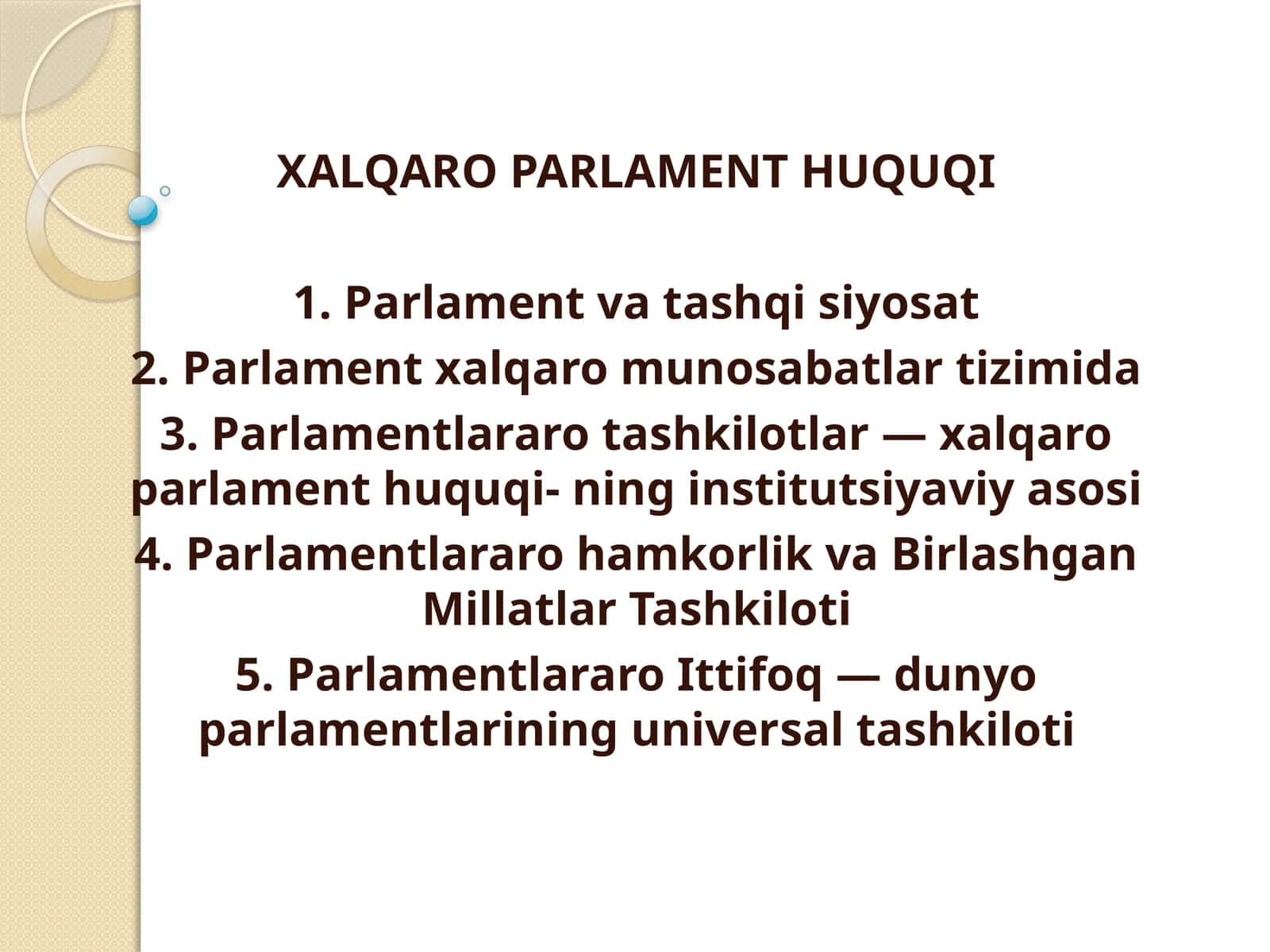 Xalqaro parlament huquqi 1