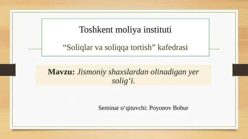 Jismoniy shaxslardan olinadigan er soligi 1