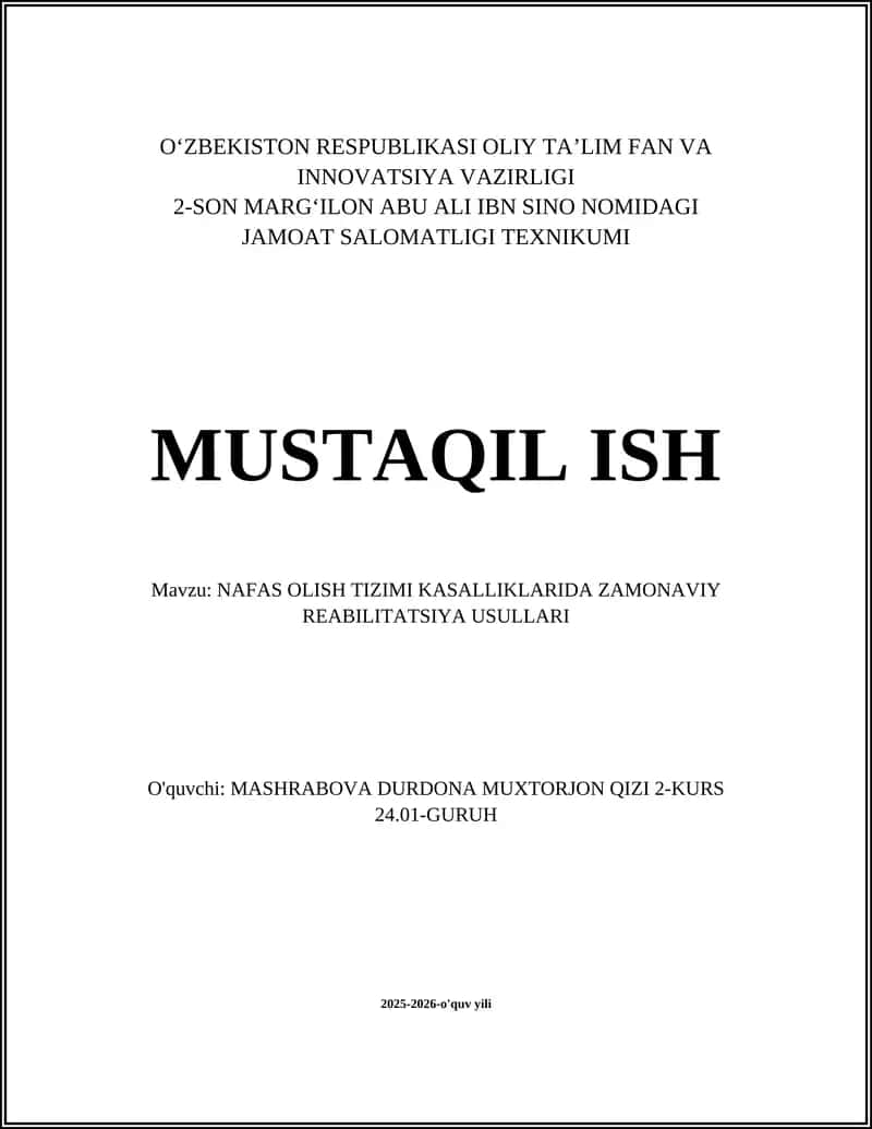 MUSTAQIL ISH 1