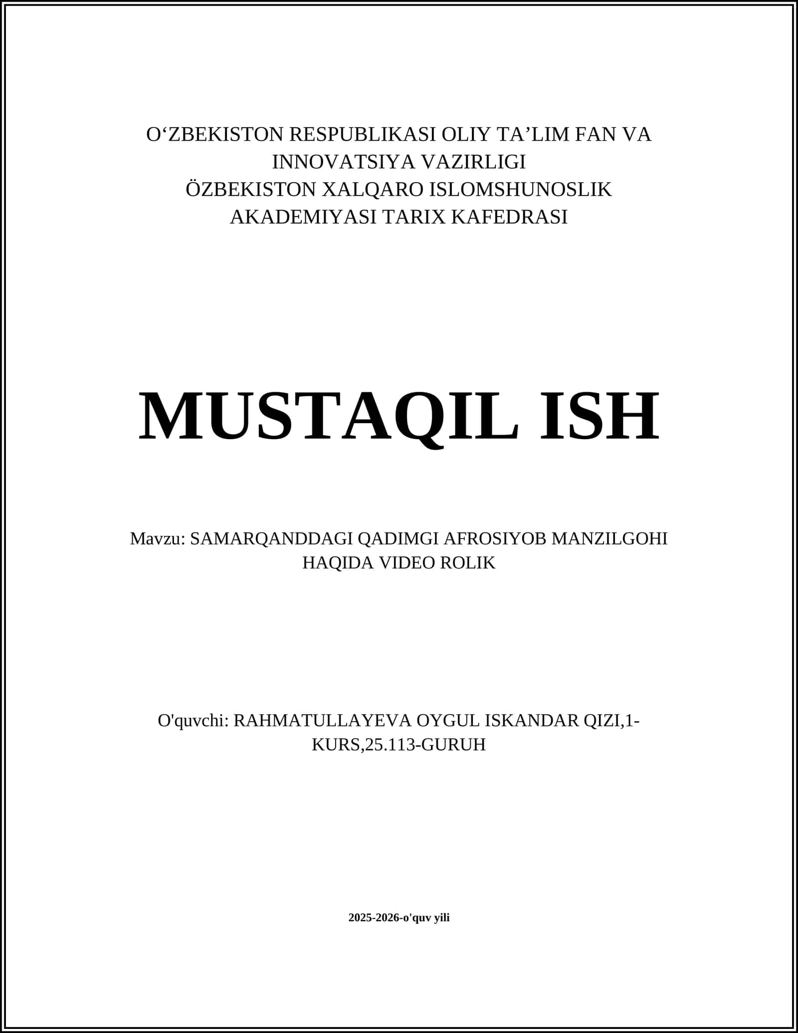 SAMARQANDDAGI QADIMGI AFROSIYOB MANZILGOHI HAQIDA VIDEO ROLIK 1