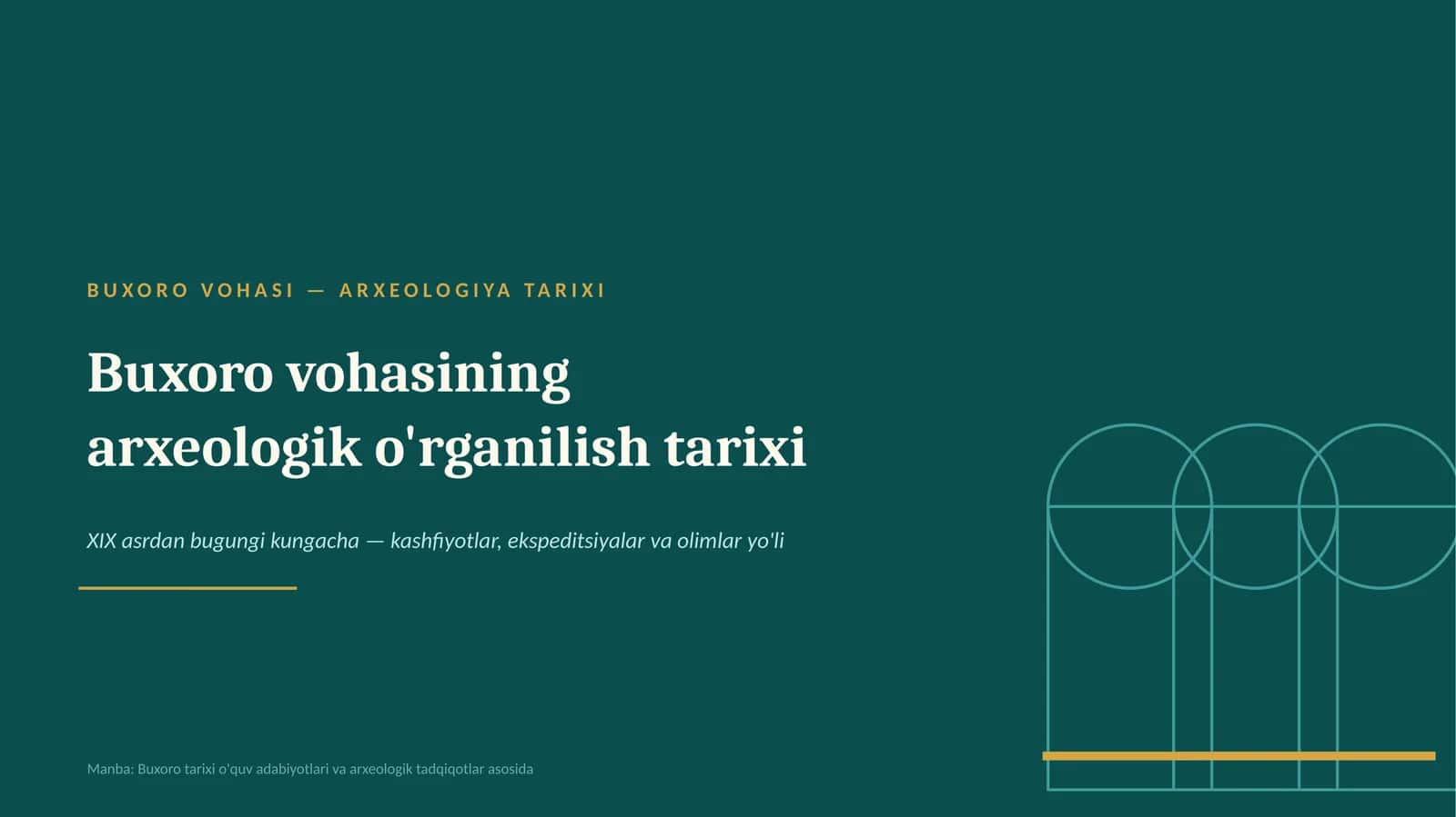 BUXORO VOHASI — ARXEOLOGIYA TARIXI 1