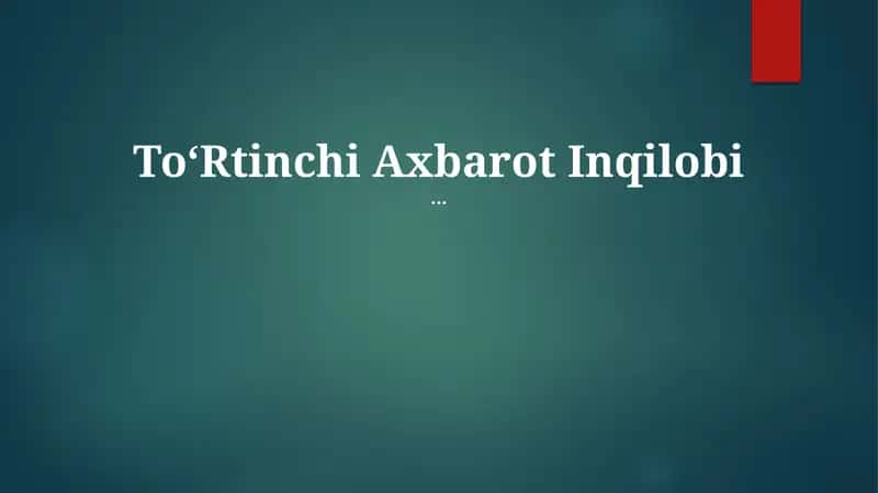 ToʻRtinchi Axbarot Inqilobi 1