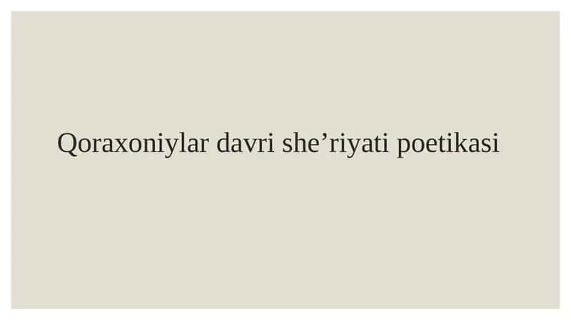 Qoraxoniylardavrishe’riyatipoetikasi 1