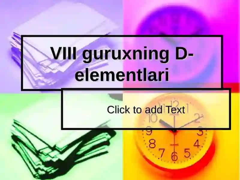 VIII guruxning D-elementlari