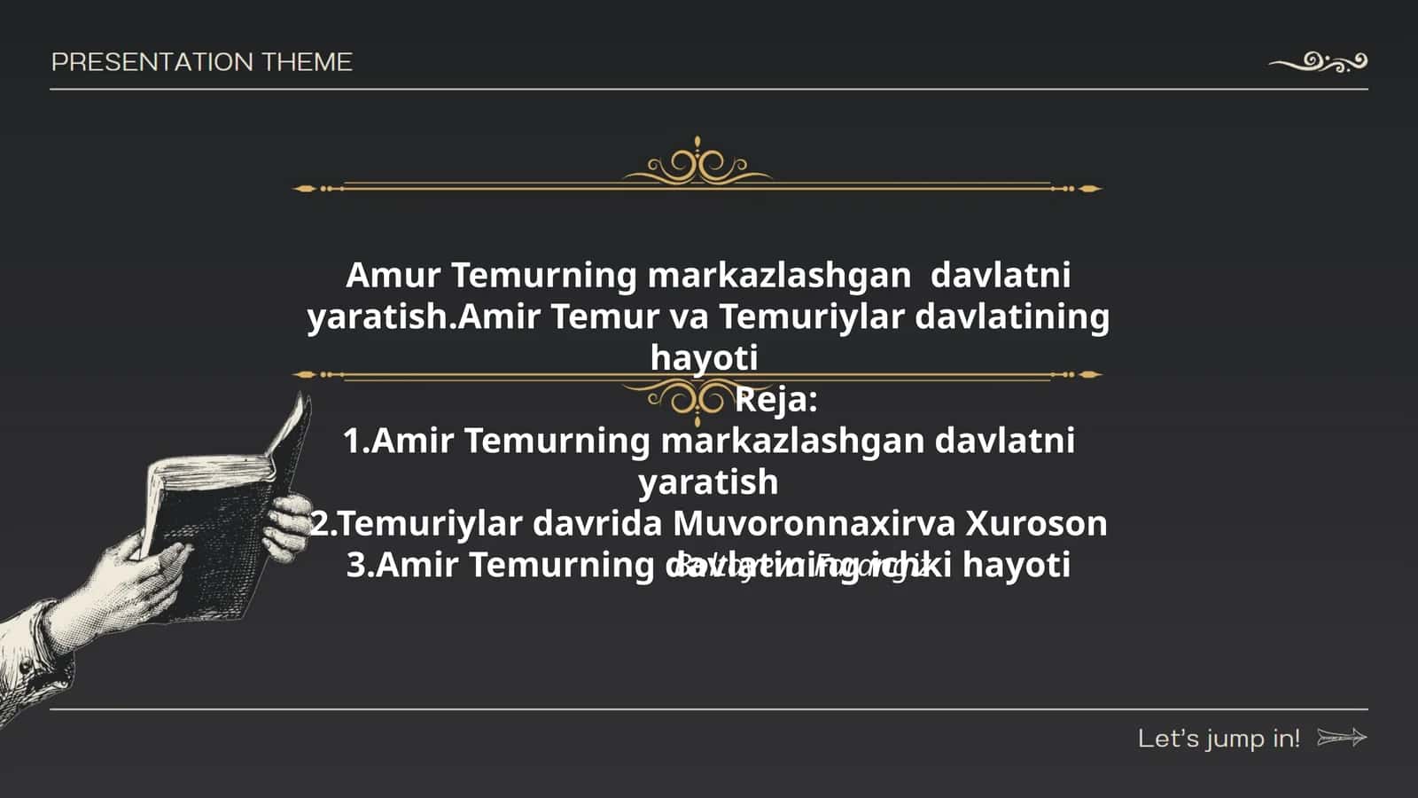 Amur Temurning markazlashgan davlatni yaratish 1