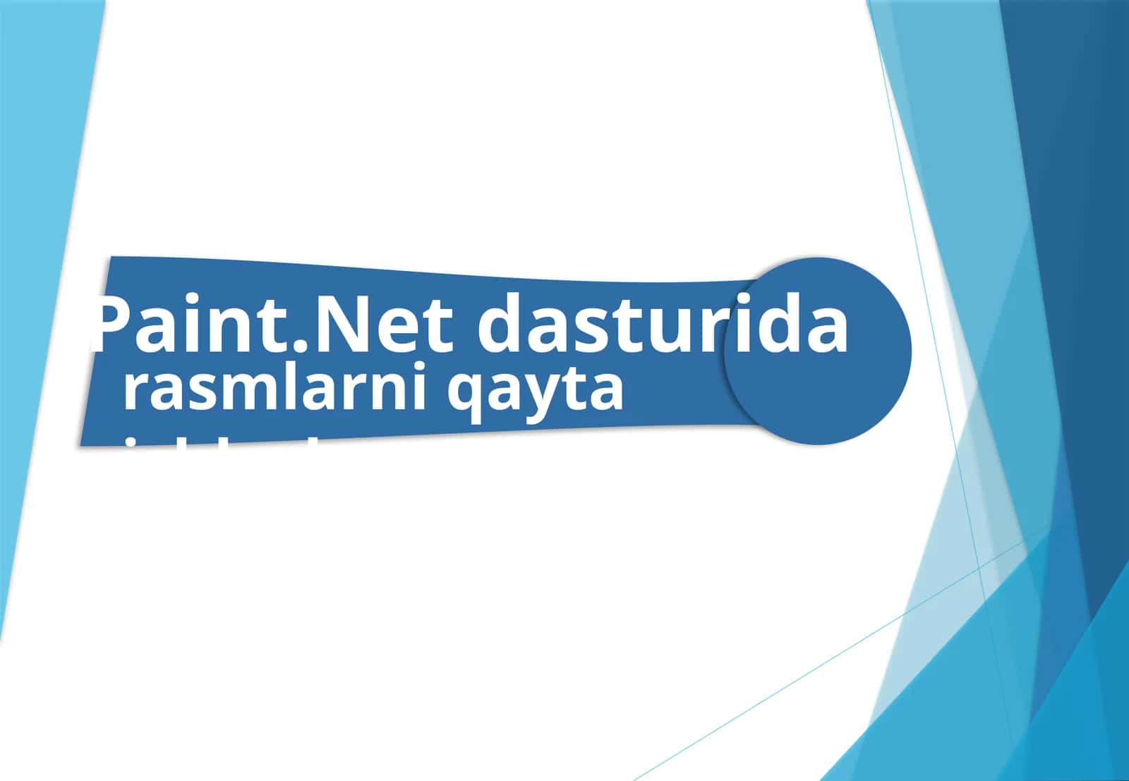 Paint.Net dasturida rasmni qaytaishlash 1