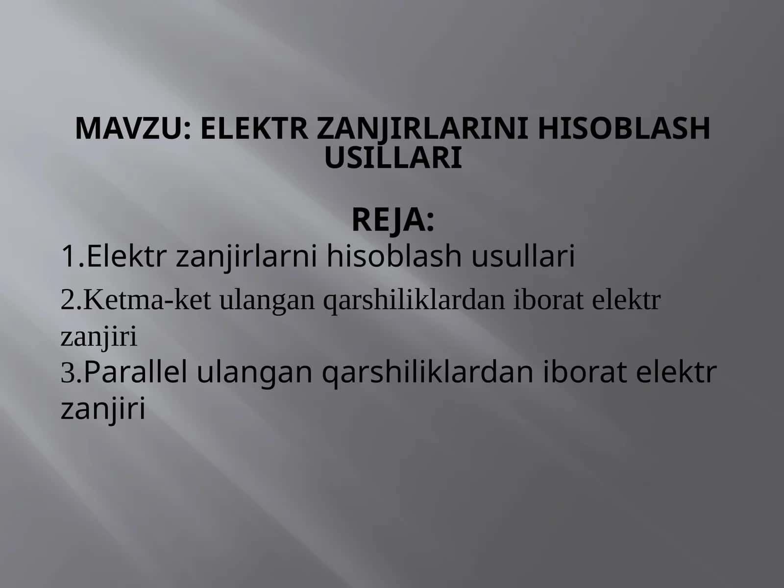 elektr zanjirlarinihisoblashusillarireja 1