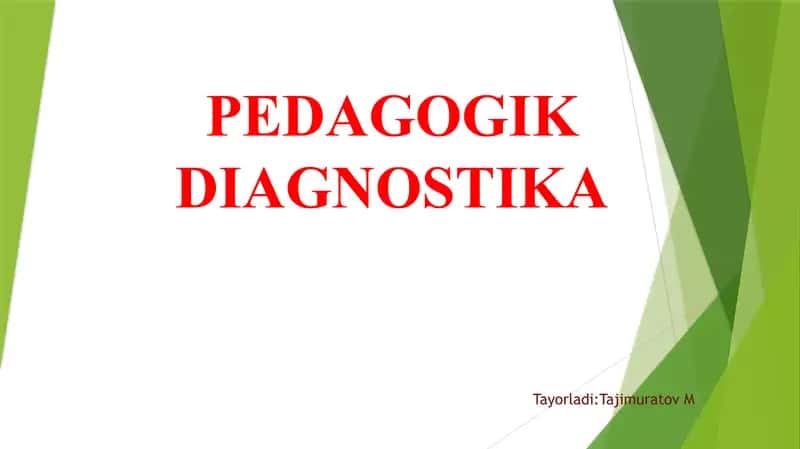 Pedagogik diagnostika 1