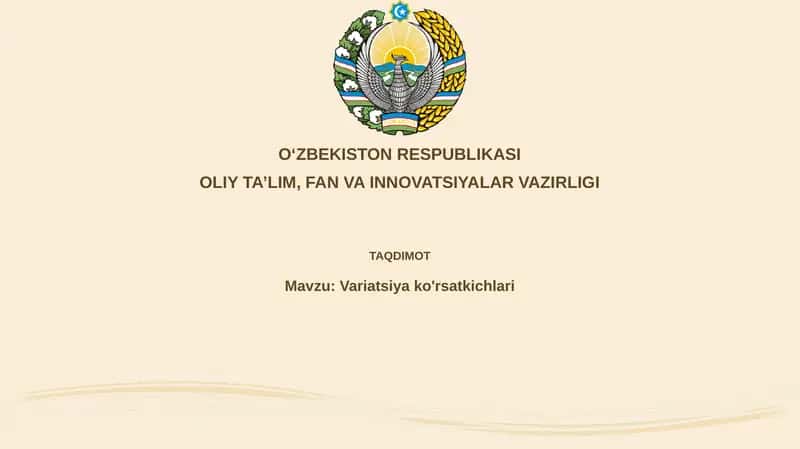Variatsiya ko'rsatkichlari 1