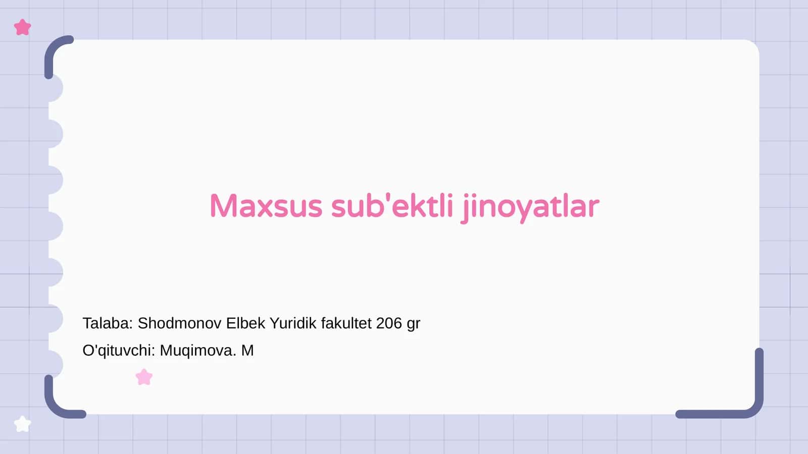 Maxsus sub'ektli jinoyatlar 1