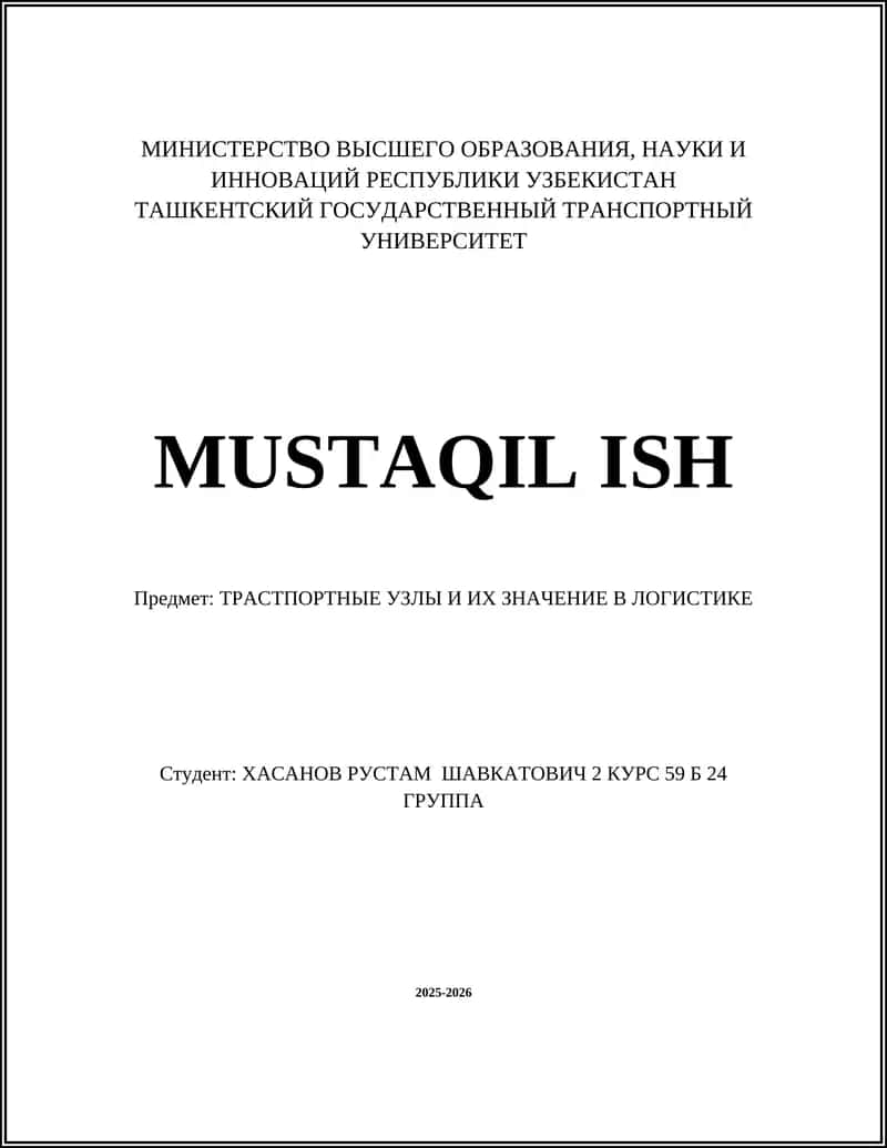 МУСТАҚИЛ ИШ 1