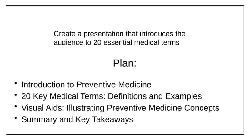 Create a presentation that introduces the audience to 20 essential medical terms 1