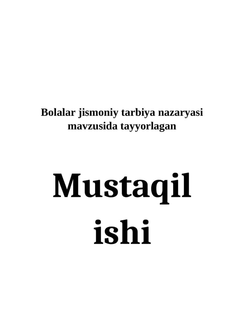 Bolalar jismoniy tarbiya nazaryasi 1