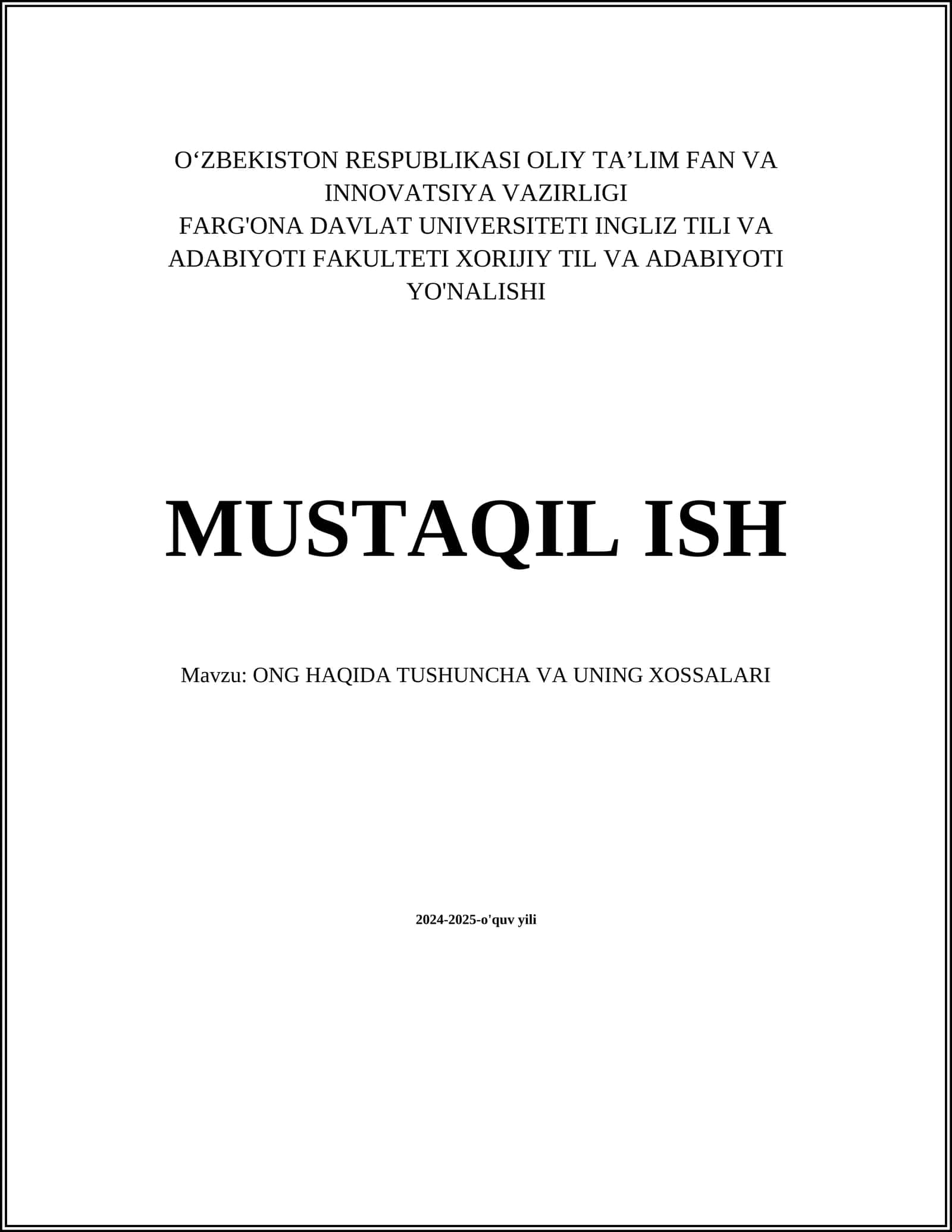 Ong tushunchasi va ta'rifi 1