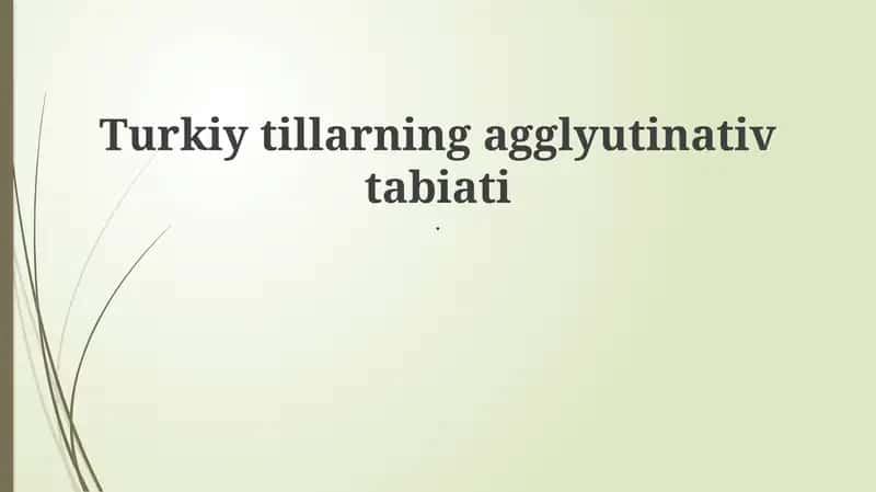 Turkiy Tillarning Agglutinativ Tabiati 1