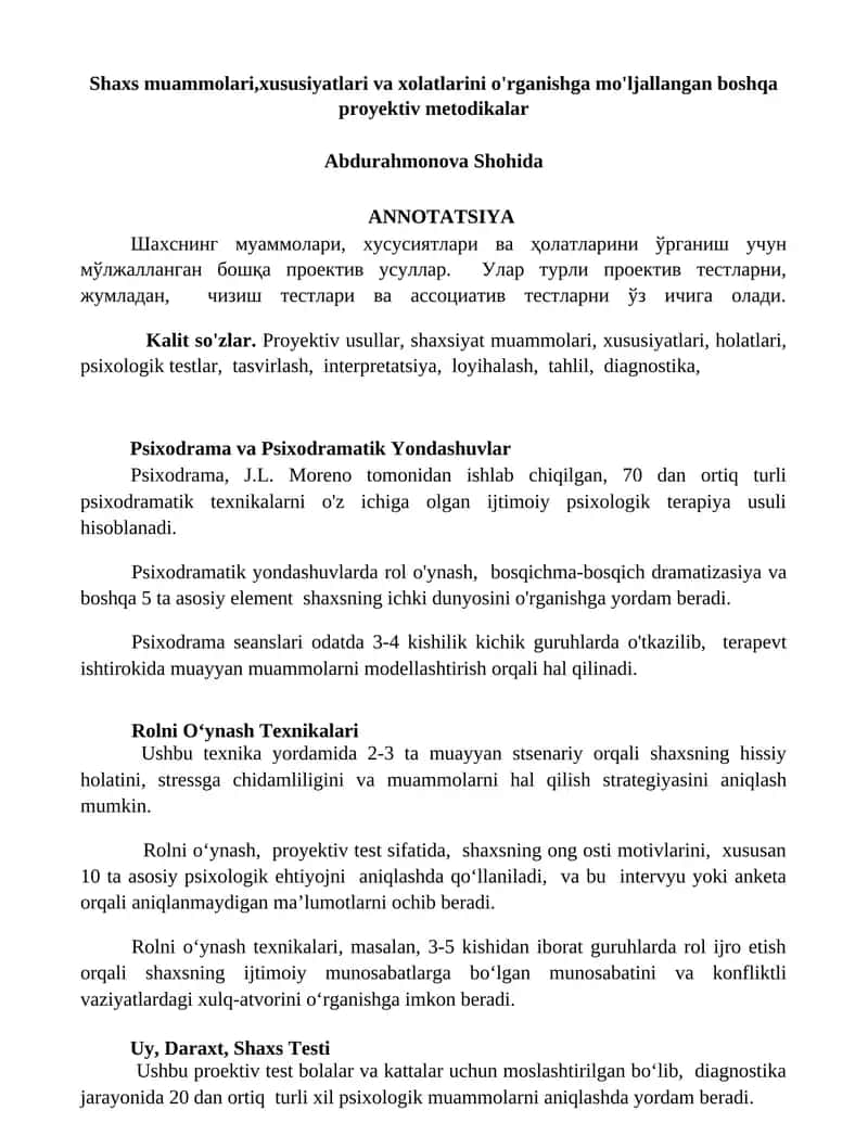 Proyektiv metodikalar 1