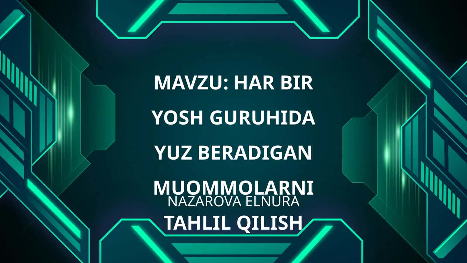 HAR BIR YOSH GURUHIDA YUZ BERADIGAN MUOMMOLARNI TAHLIL QILISH 1