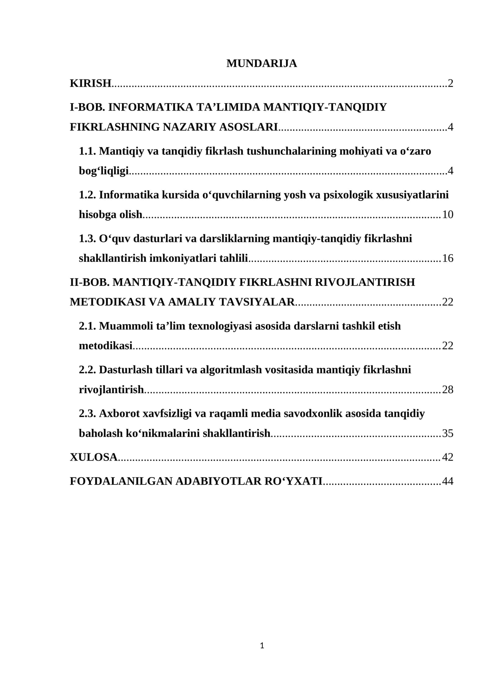 INFORMATIKA TA’LIMIDA MANTIQIY-TANQIDIY FIKRLASHNING NAZARIY ASOSLARI VA AMALIY TAVSIYALAR 1