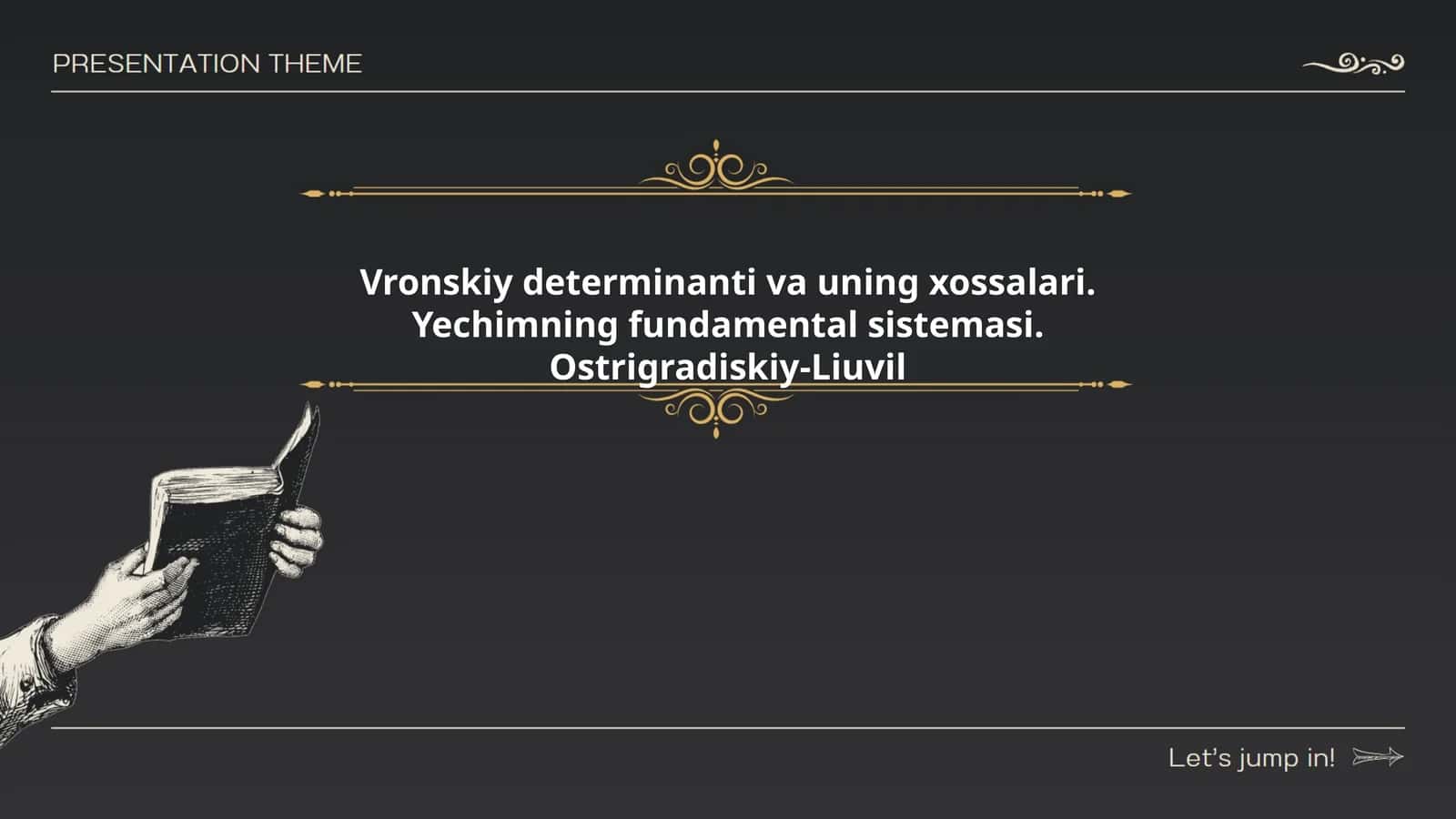 Vronskiy determinanti va uning xossalari 1