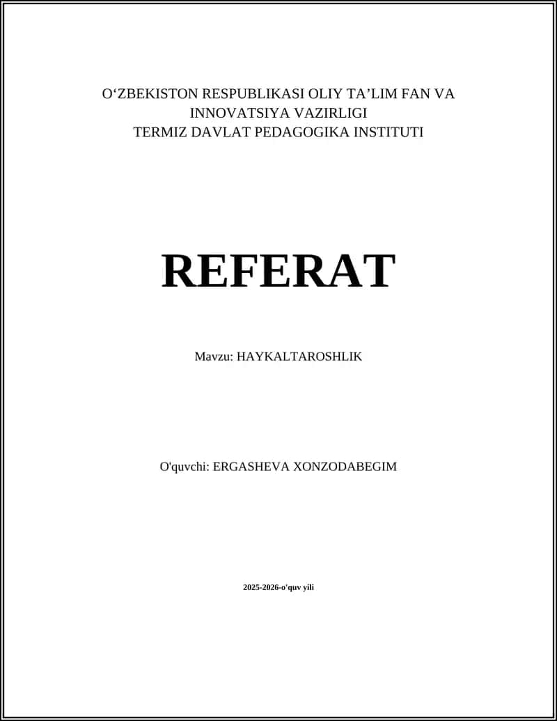 HAYKALTAROSHLIK 1