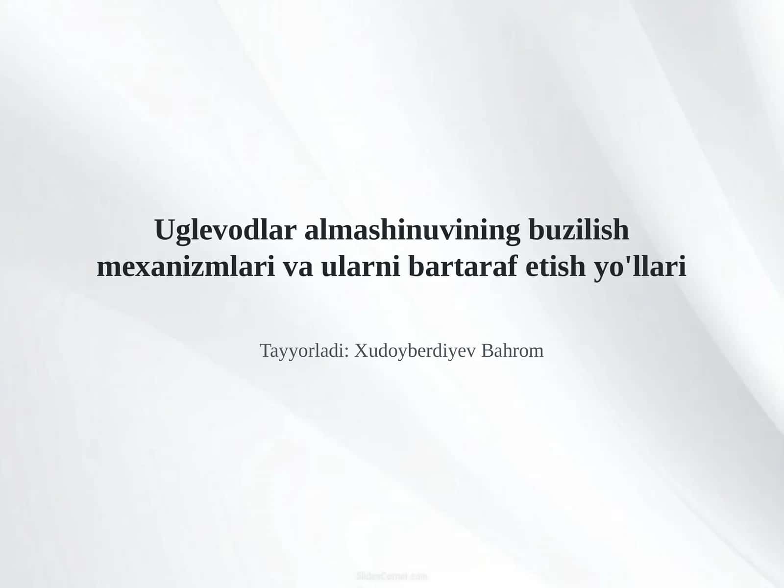 Uglevodlar almashinuvining buzilish mexanizmlari va ularni bartaraf etish yo'llari 1