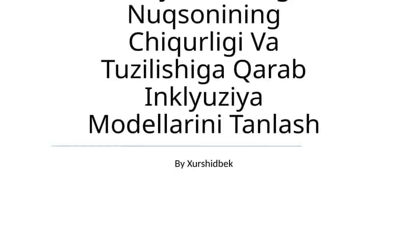 Alohida Yordamga Muhtoj Bolalarda Rivojlanishidagi Nuqsonining Chiqurligi Va Tuzilishiga Qarab Inklyuziya Modellarini Tanlash 1