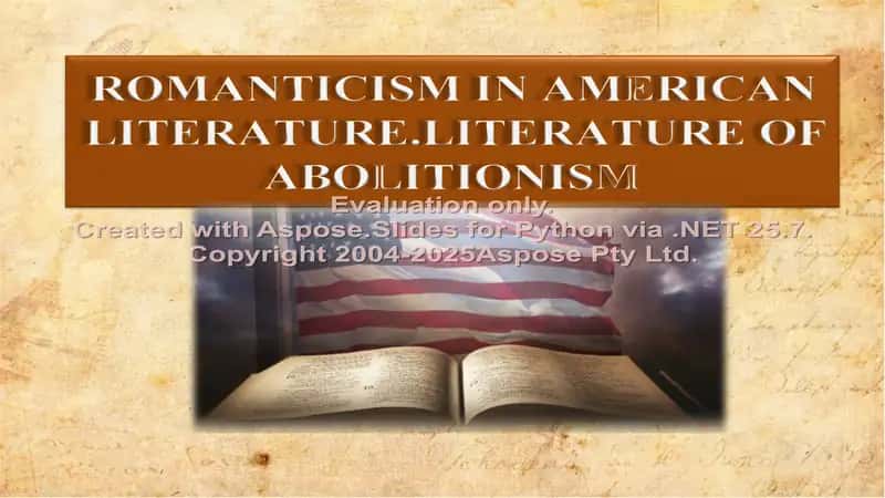 ROMANTICISM IN AMERICAN LITERATURE.LITERATURE OF ABOLITIONISM 1