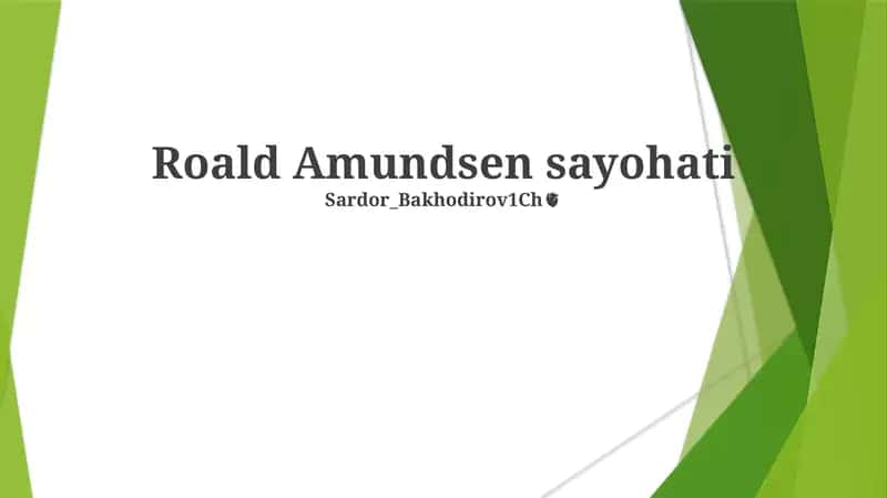Roald Amundsen sayohati 1