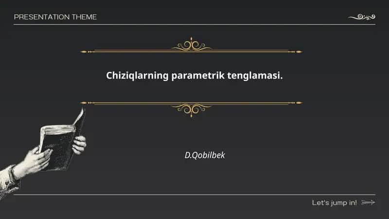 Chiziqlarning parametrik tenglamasi 1
