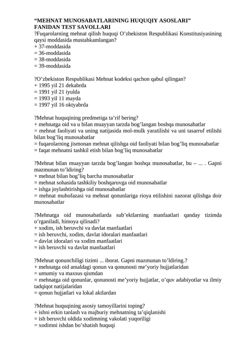MEHNАT MUNOSАBАTLАRINING HUQUQIY АSOSLАRI 1