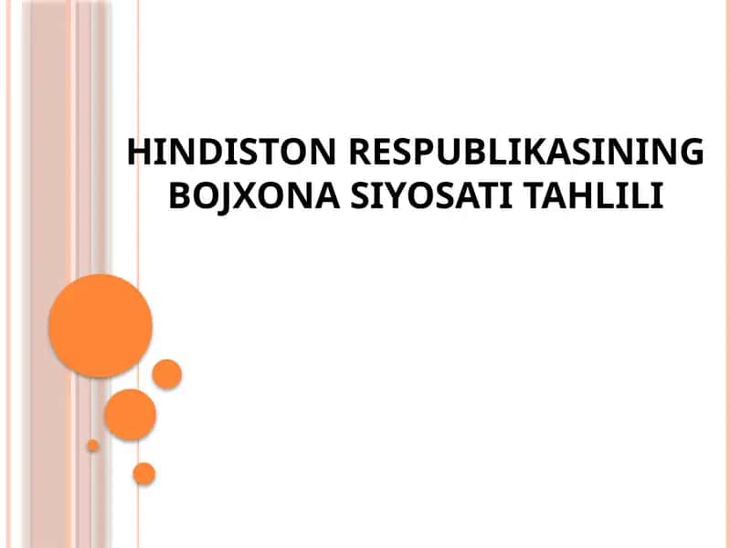 HINDISTON RESPUBLIKASINING BOJXONA SIYOSATI TAHLILI 1