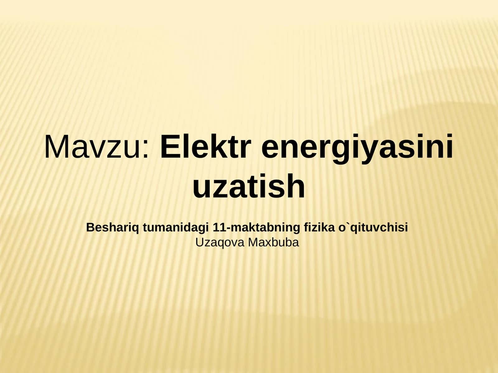 Elektr energiyasini uzatish 1
