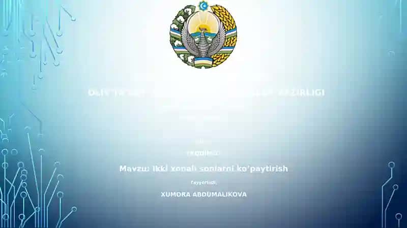 Ikki xonali sonlarni ko‘paytirish