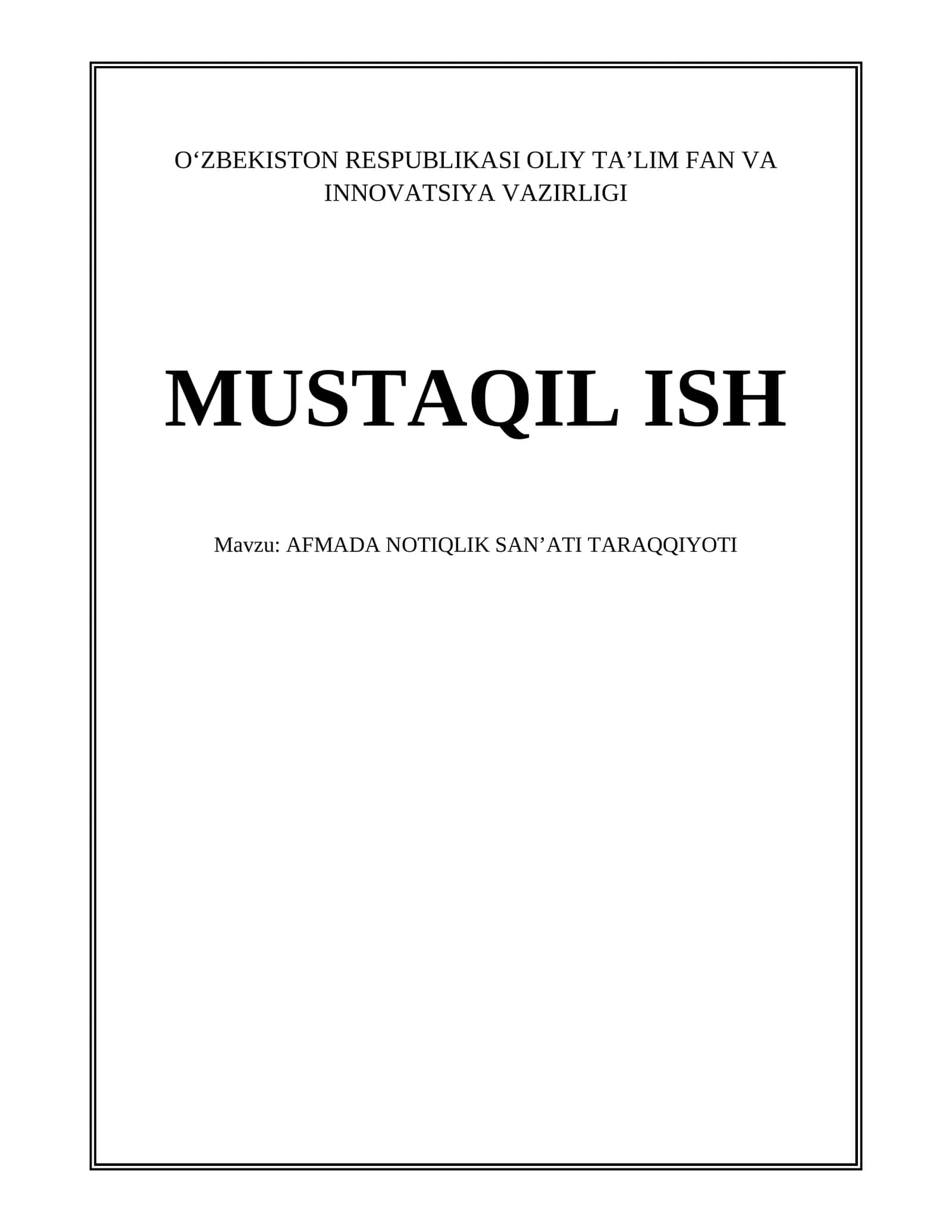 AFMADA NOTIQLIK SAN’ATI TARAQQIYOTI 1