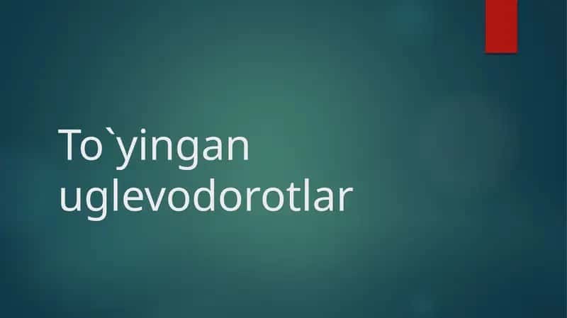Toʻyingan uglevodorodlar 1