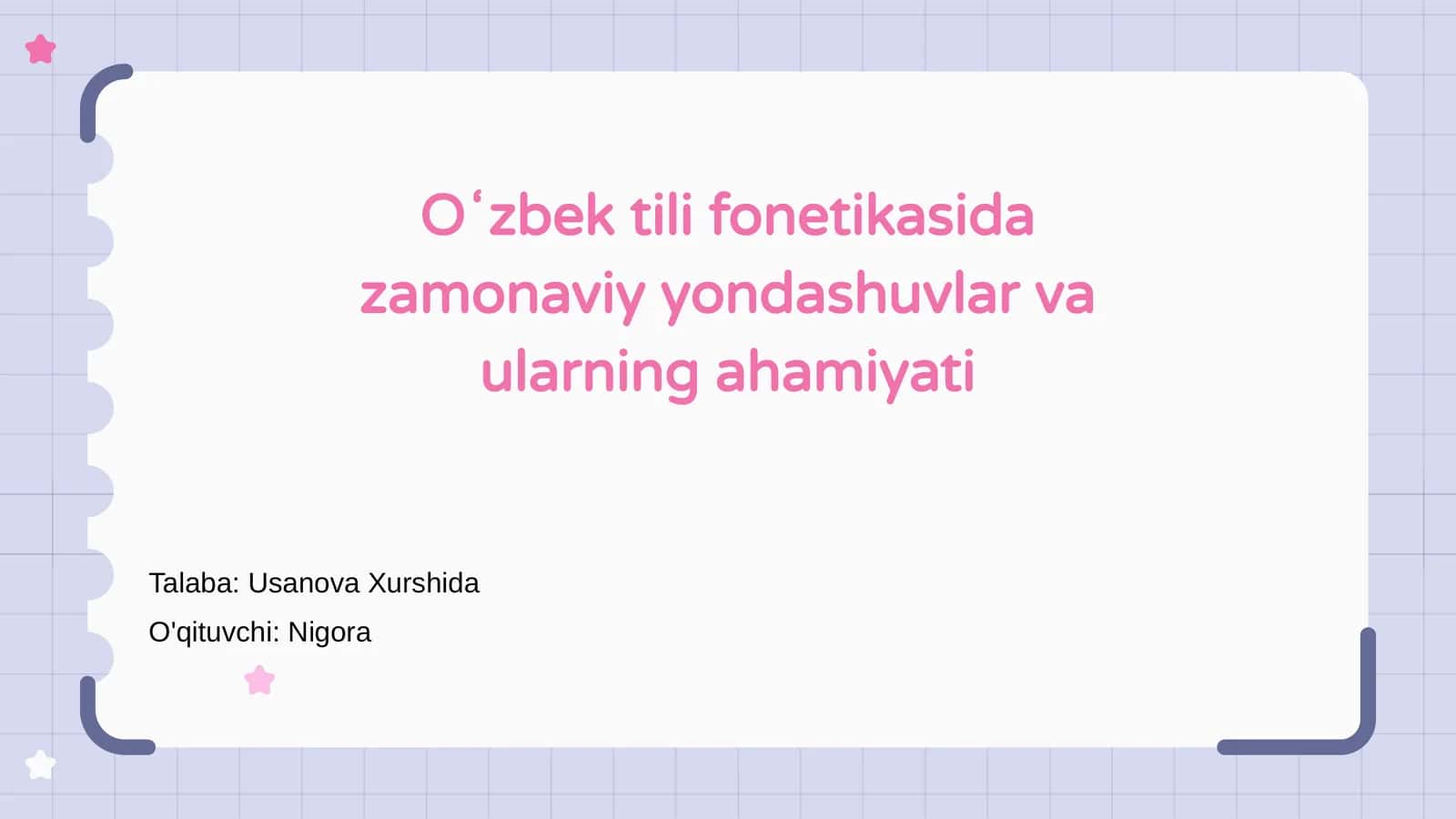 Oʻzbek tili fonetikasida zamonaviy yondashuvlar va ularning ahamiyati 1
