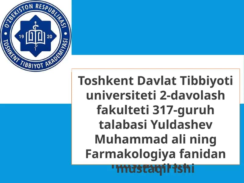 Farmakologiya fanidan mustaqilishi 1