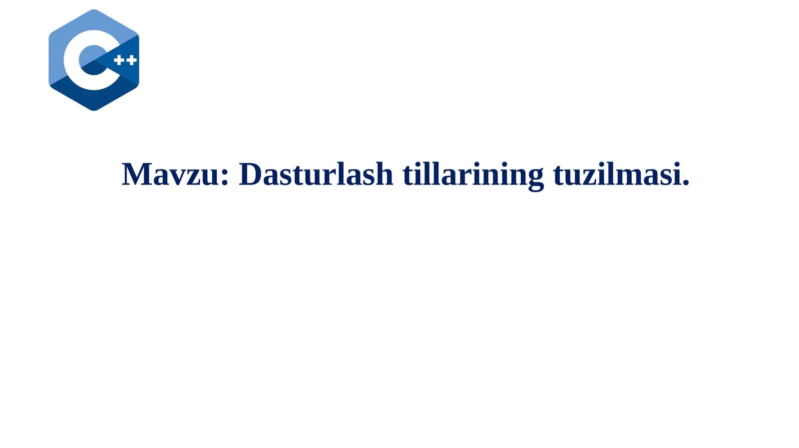 Dasturlash tillarining tuzilmasi 1
