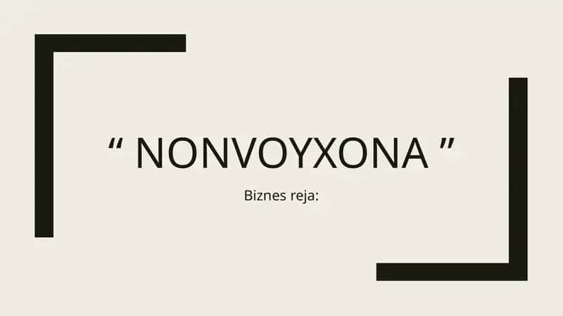 Nonvoyxona biznes reja 1