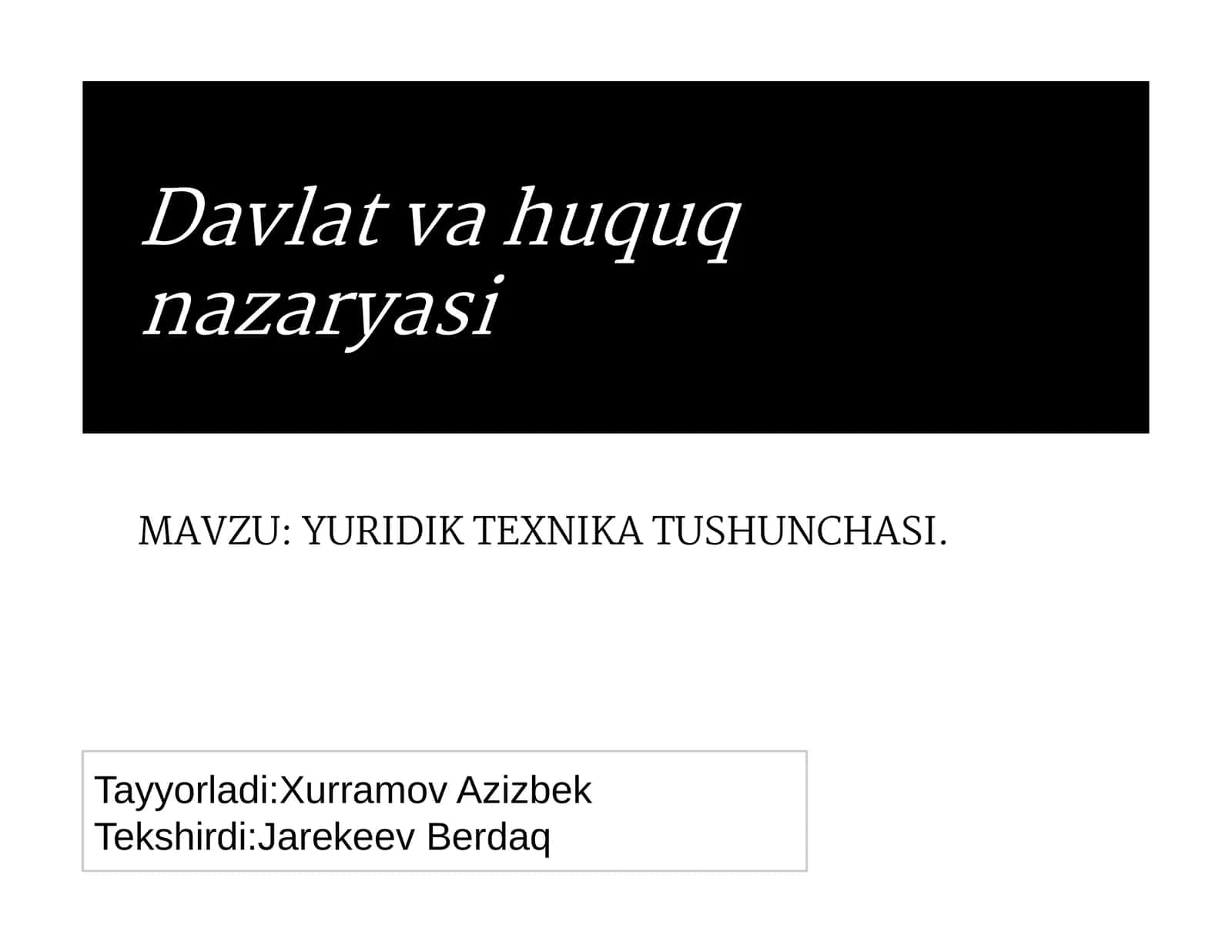 Yuridik texnika tushunchasi 1