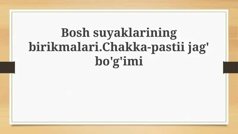 Bosh suyagi choklari 1