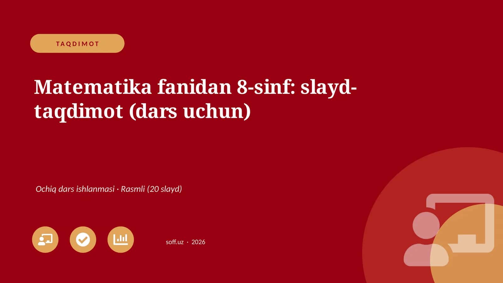 Matematika fanidan 8-sinf: slayd-taqdimot (dars uchun) 1