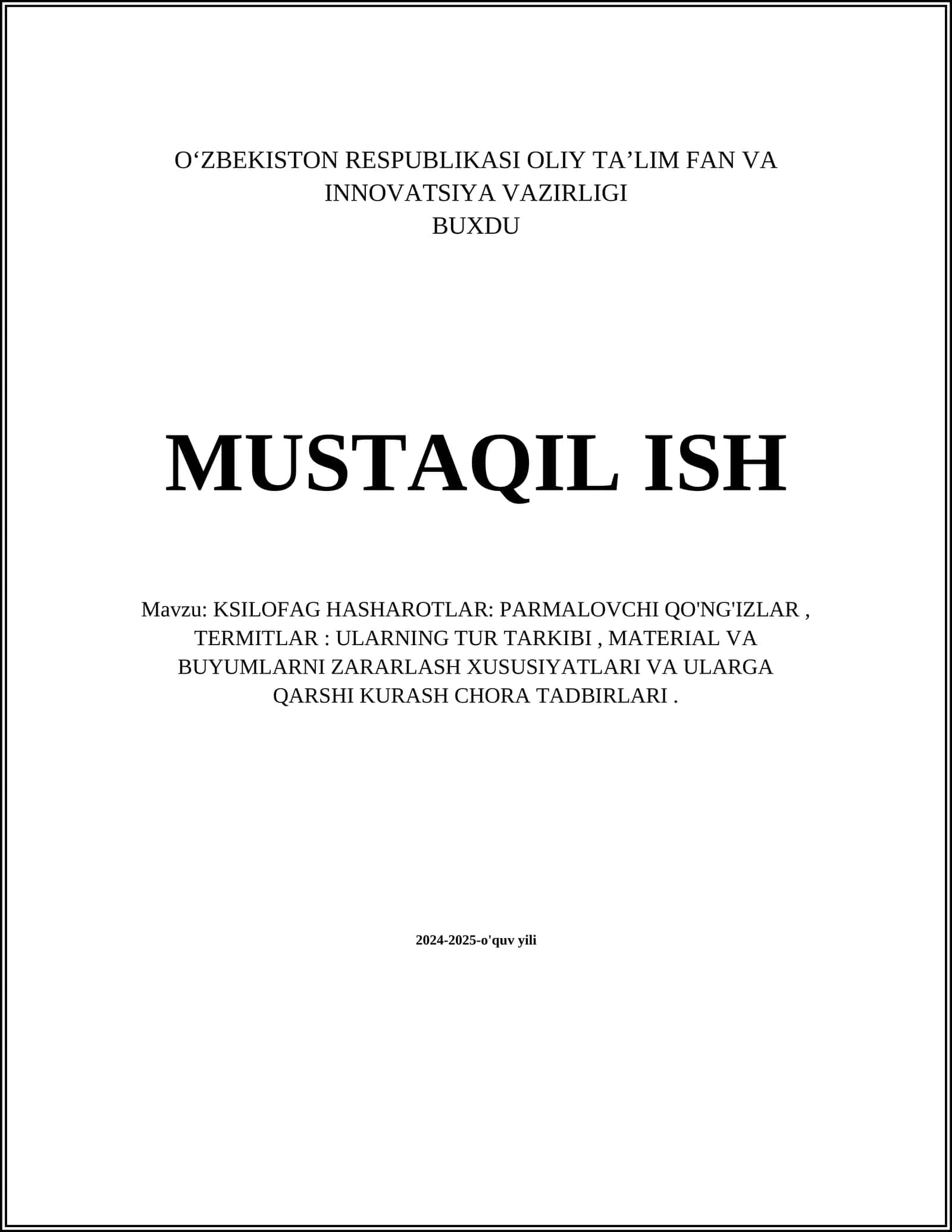 Ksilofag Hasharotlar 1