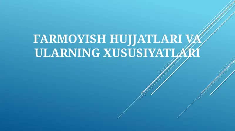 Farmoyish Hujjatlari 1