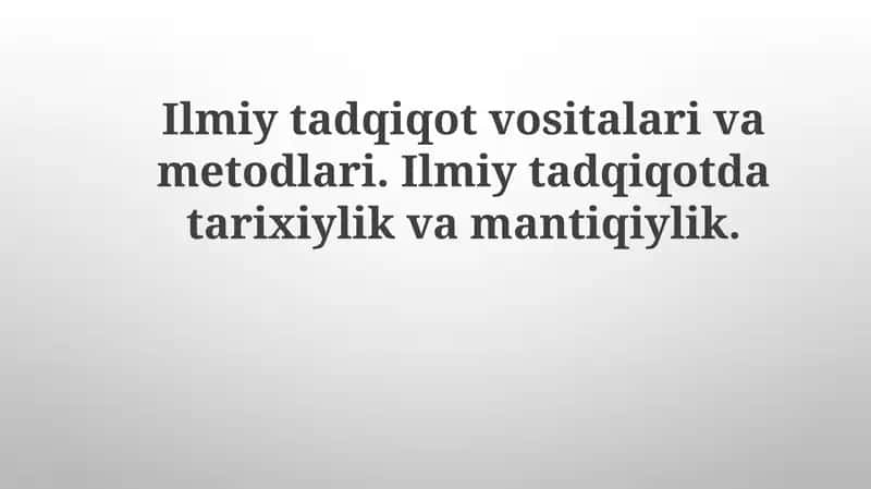 Ilmiy tadqiqot vositalari va usullari 1