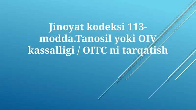 Jinoyatkodeksi113-modda 1
