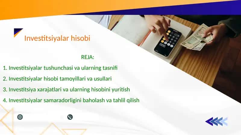 Investitsiyalar hisobi 1
