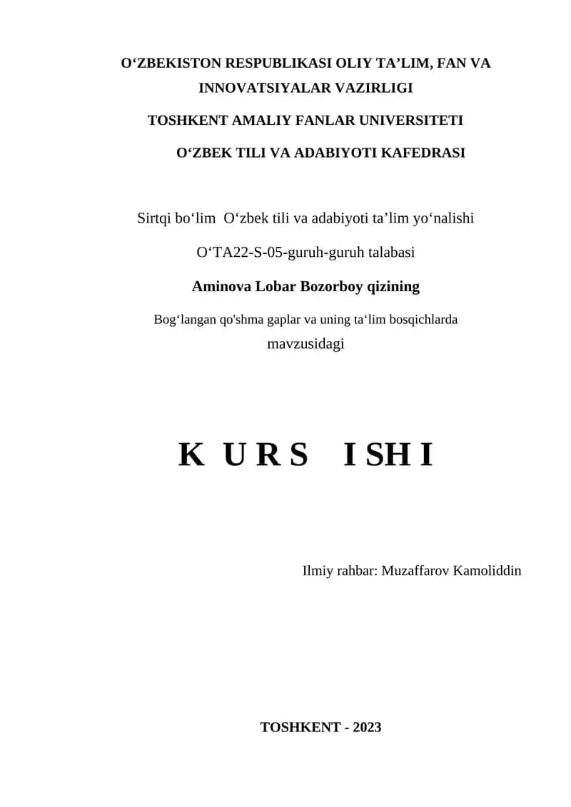 Bog‘langan Qo'shma Gaplar va ularning tavsifi 1