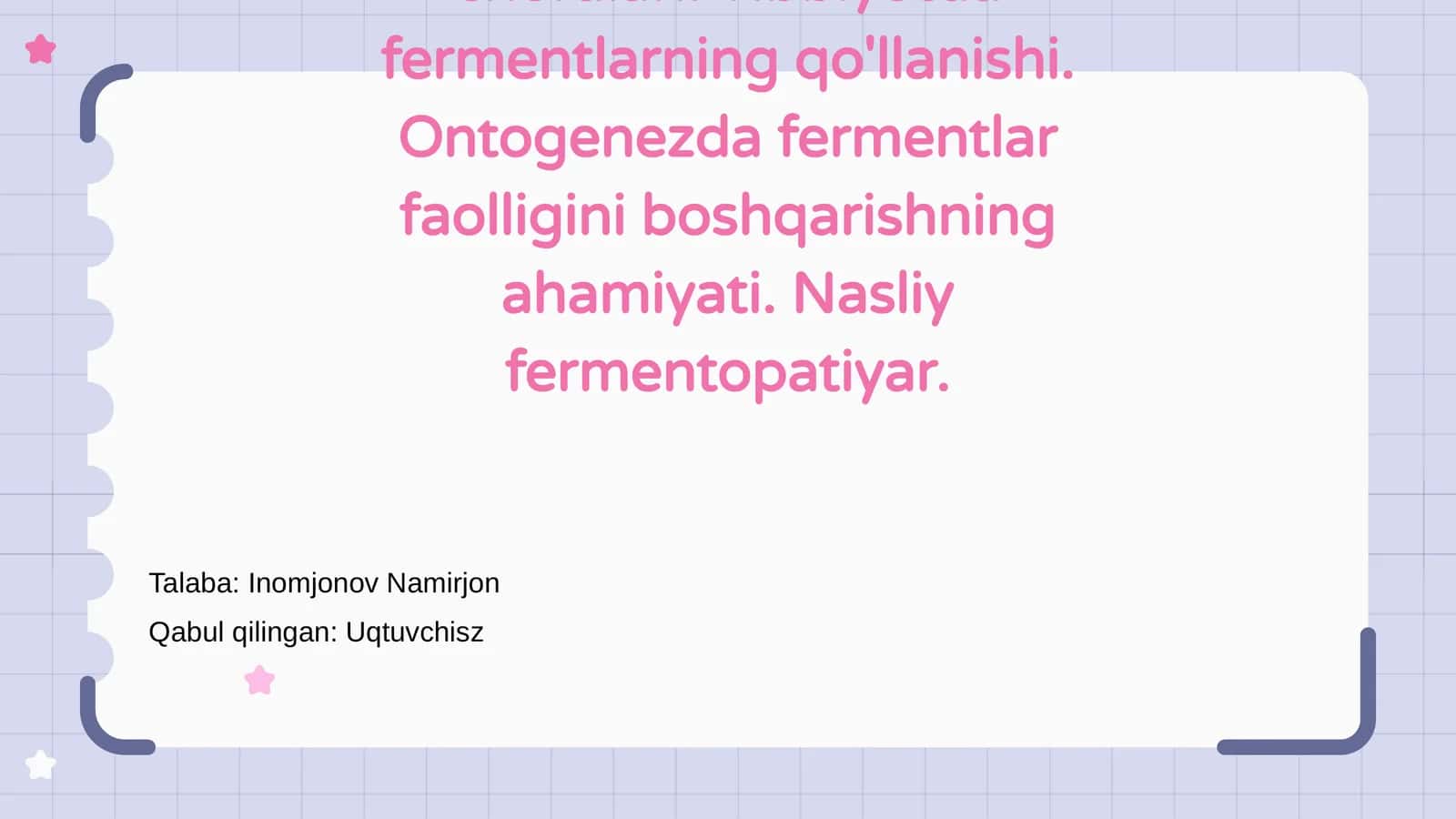 Ferment faolligi: Gipoatsid va giperatsid holatlari 1