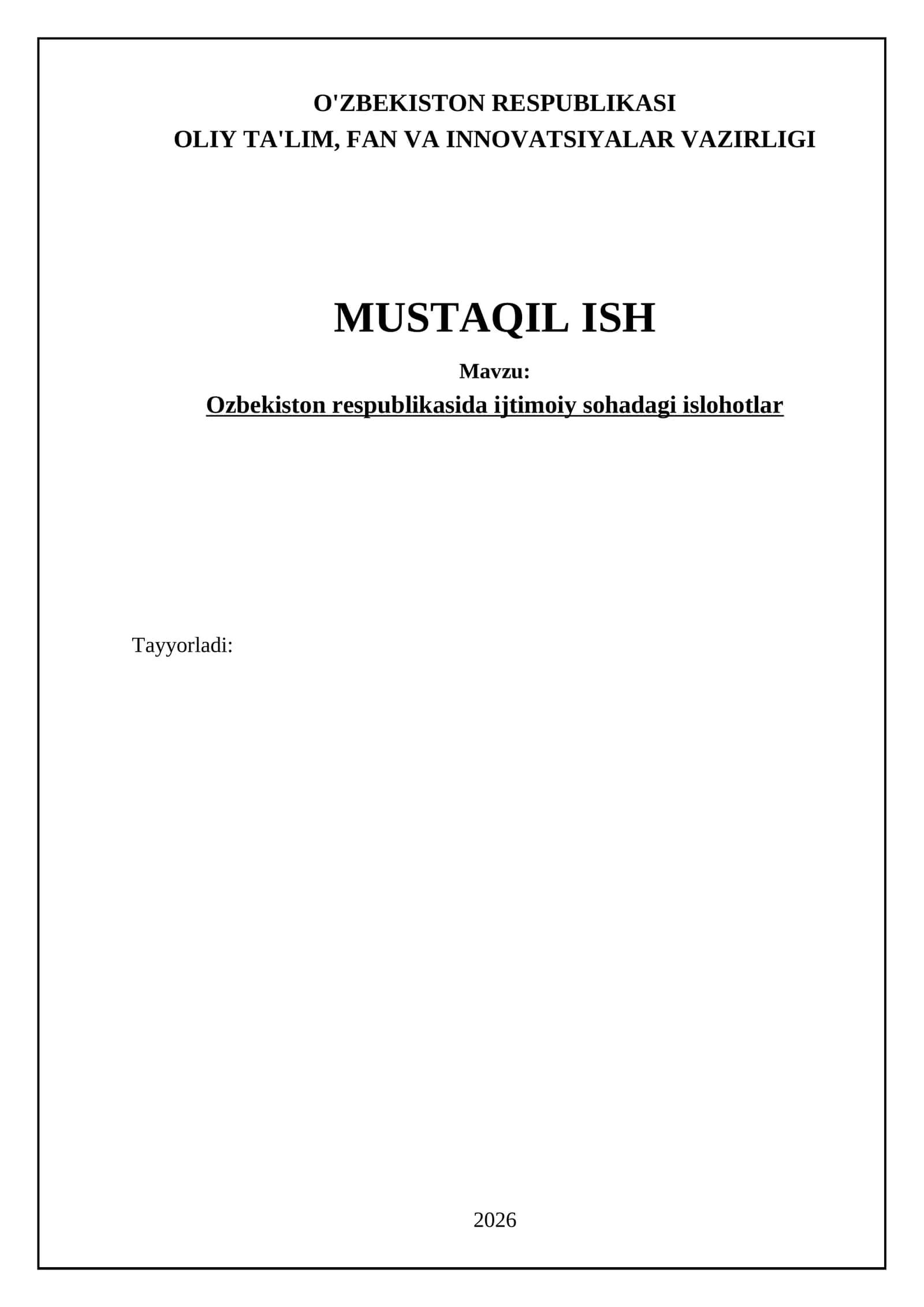 Ozbekiston respublikasida ijtimoiy sohadagi islohotlar 1